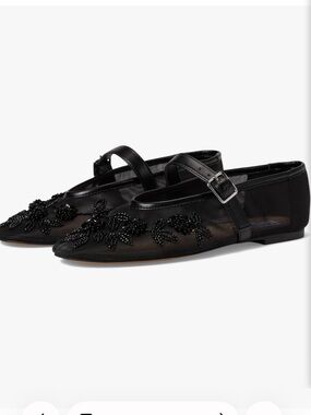 Steve Madden Black Beaded Mary Jane Flats